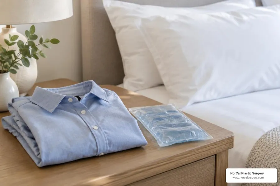 Unbranded comfort items that may support facelift recovery at home